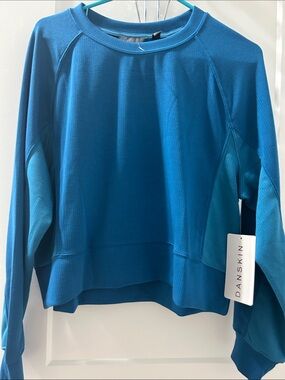 Danskin Teal-Blue Lightweight Crew Sweatshirt